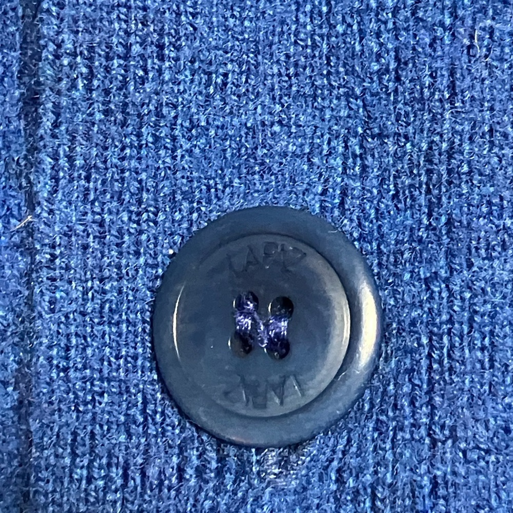 La Paz Royal Blue 100% Wool Button Up Cardigan Sweater Women’s Size Medium - Picture 5 of 5